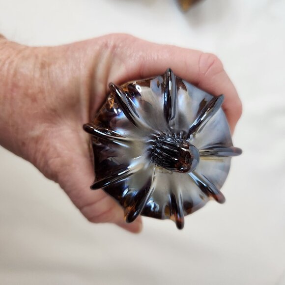 Handcrafted Glass Acorn Paperweight/Decorative Figurine With Brown & Yellow - Picture 3 of 6